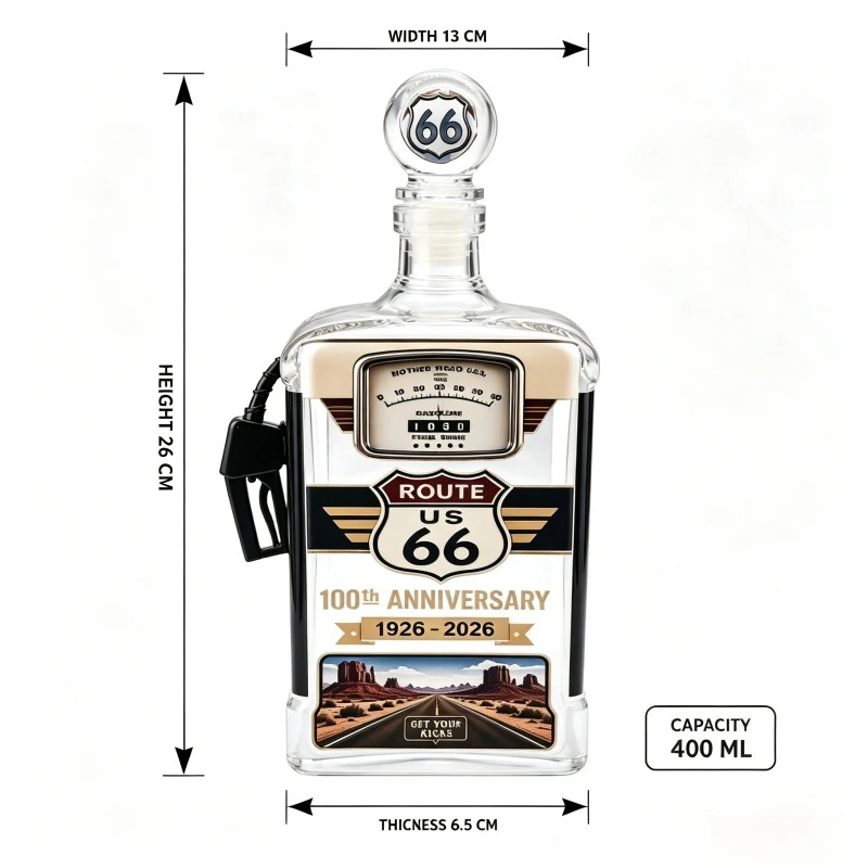 US Route 66 Glass Whiskey Deca - огляд і ціна Vintage Collectible Liquor Bottles