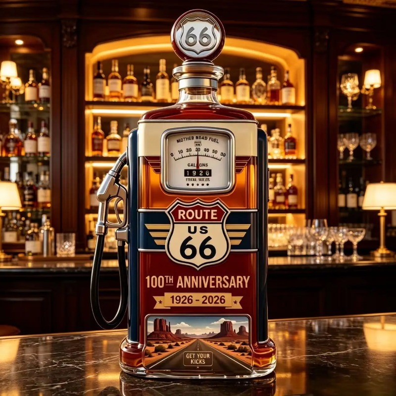 US Route 66 Glass Whiskey Deca - огляд і ціна Vintage Collectible Liquor Bottles